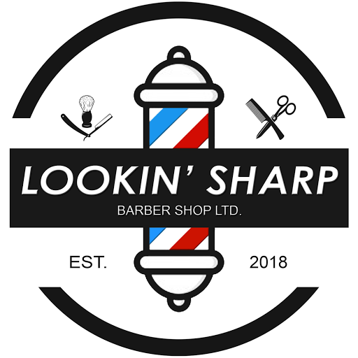Lookin' Sharp Barbershop logo